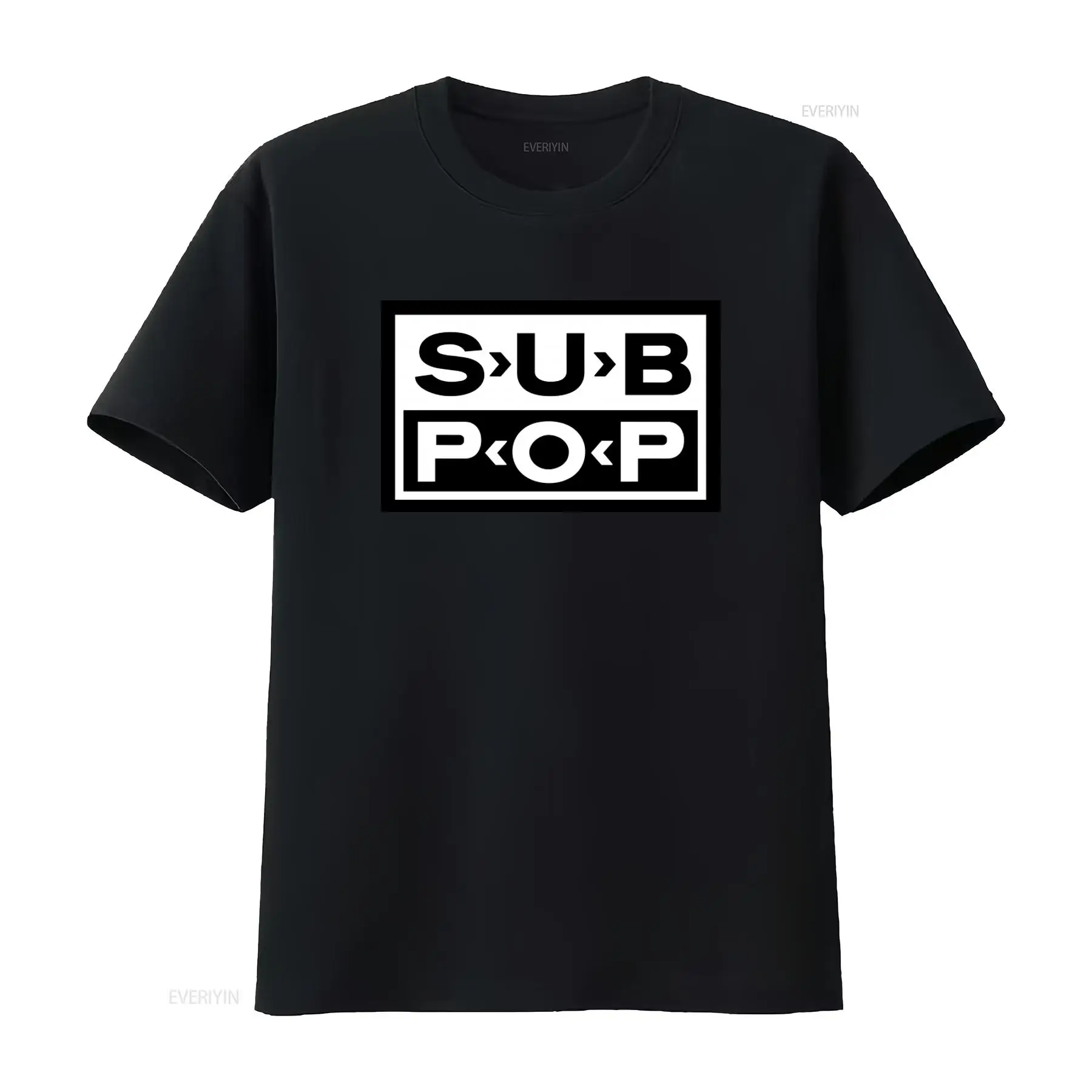 Street Fashion Mood - Camiseta Sub Pop com Logo Preto