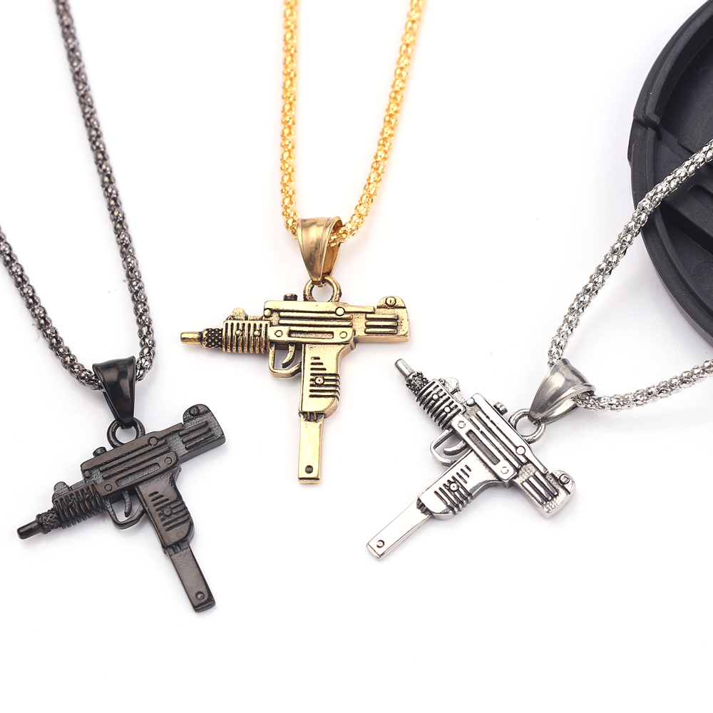 Street Fashion Jewelry - Colar Pingente de Arma de Fogo