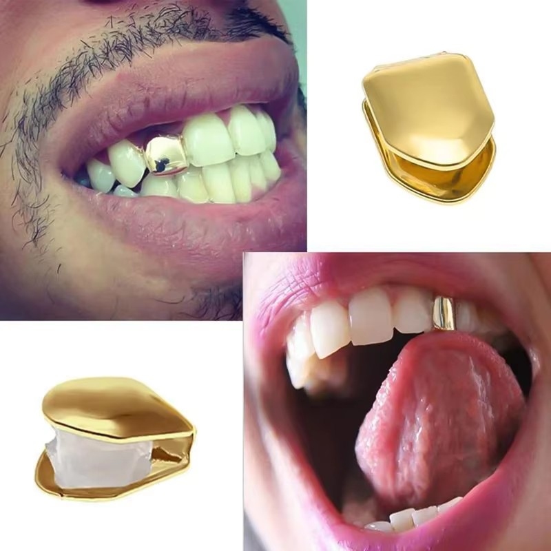 Street Fashion Jewelry - 1/2/3/4 peças Capas Dentárias Pequenas de