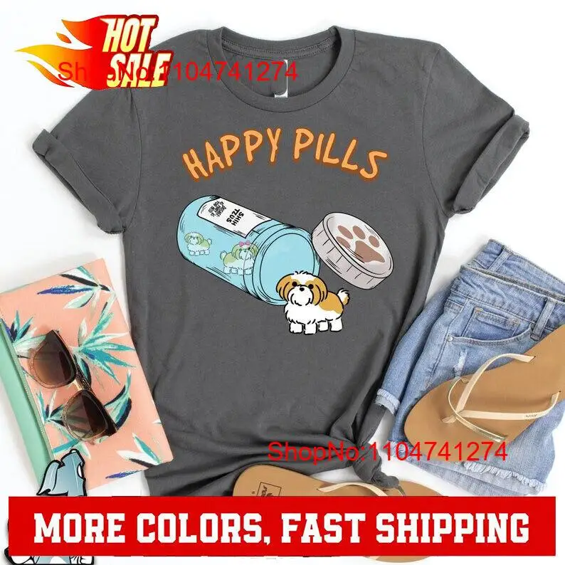 Street Fashion Mood - Shih tzu pílulas felizes t camisa