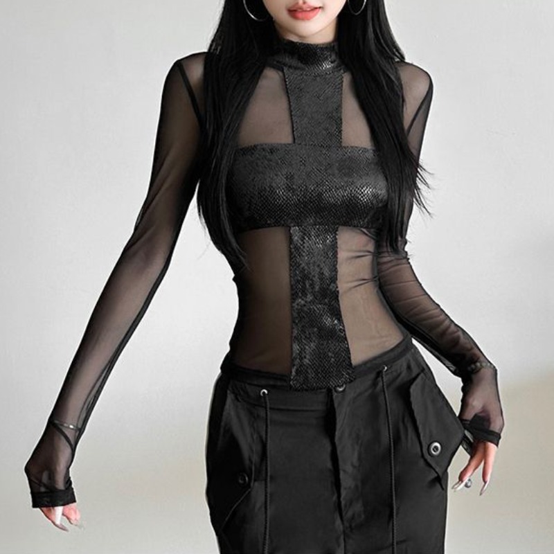 Street Fashion Mood - Estilo americano malha manga comprida bodysuit