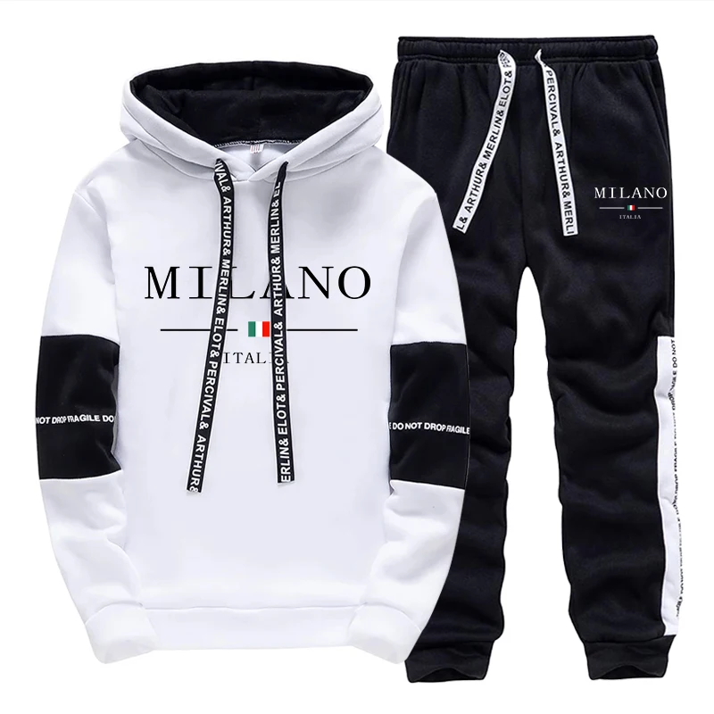 Street Fashion Outfit - Conjunto Masculino/Agasalho com Capuz/Calça: Agasalho Esportivo