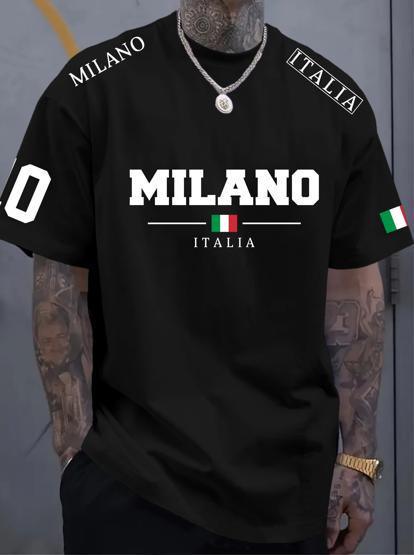Street Fashion Milano - Camiseta Masculina, Estilo Casual de Rua,