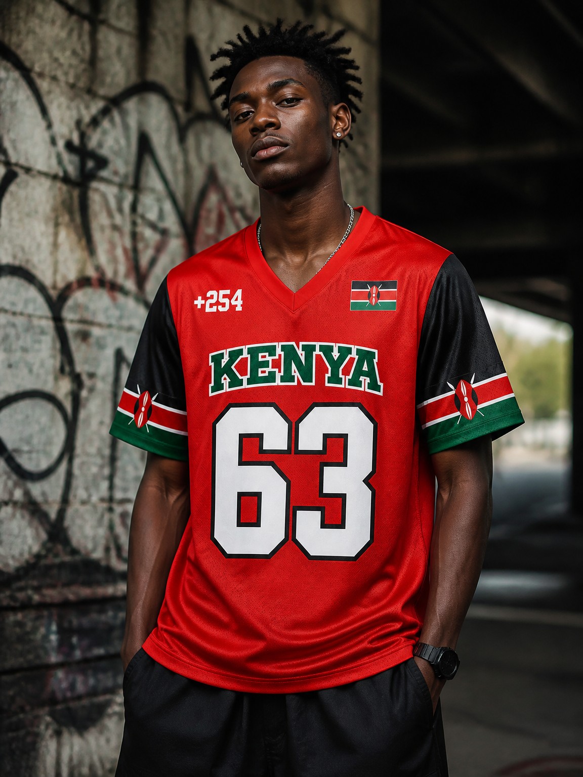 Street Fashion Kenya - Camiseta Masculina de Manga Curta Estilo