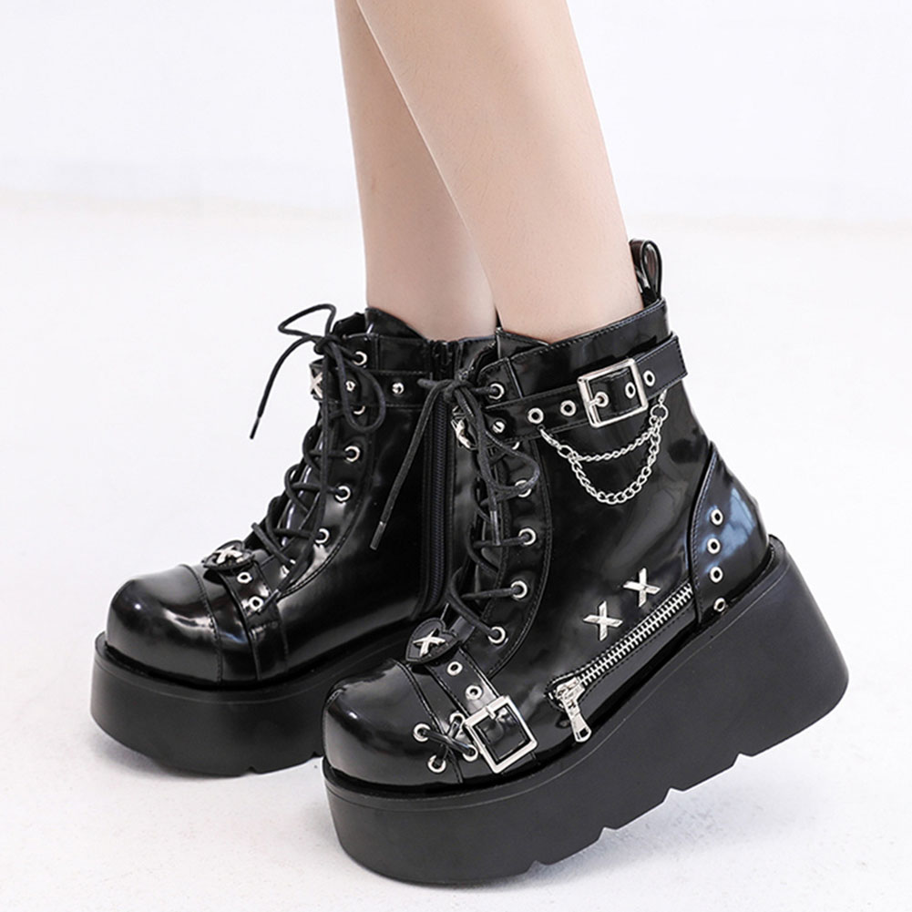 Street Fashion Brands - Nova marca senhoras goth plataforma tornozelo