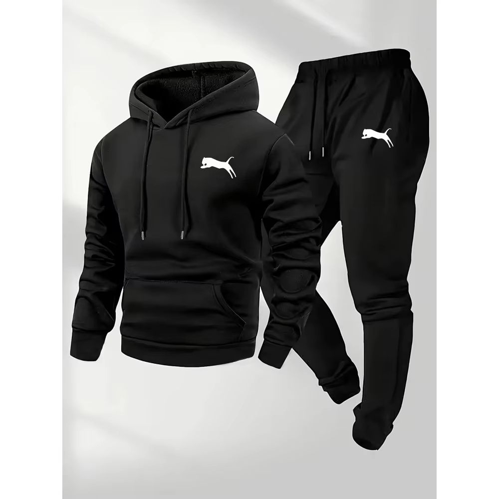 Street Fashion Outfit - Conjunto Masculino de Moletom com Capuz