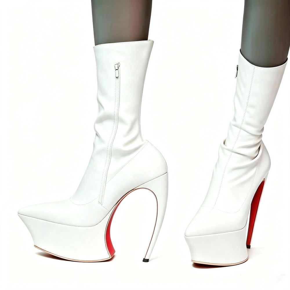 Botas Femininas de Couro Macio - Street Fashion Outfit avaliação e preço