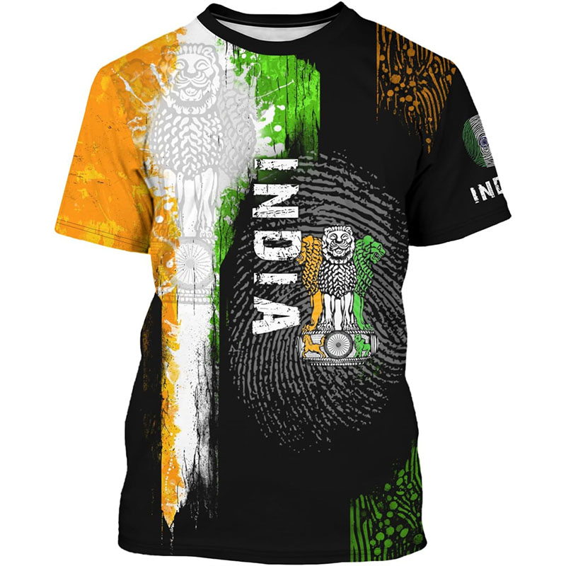India Flag Print T-shirt Men's - Street Fashion India avaliação e preço