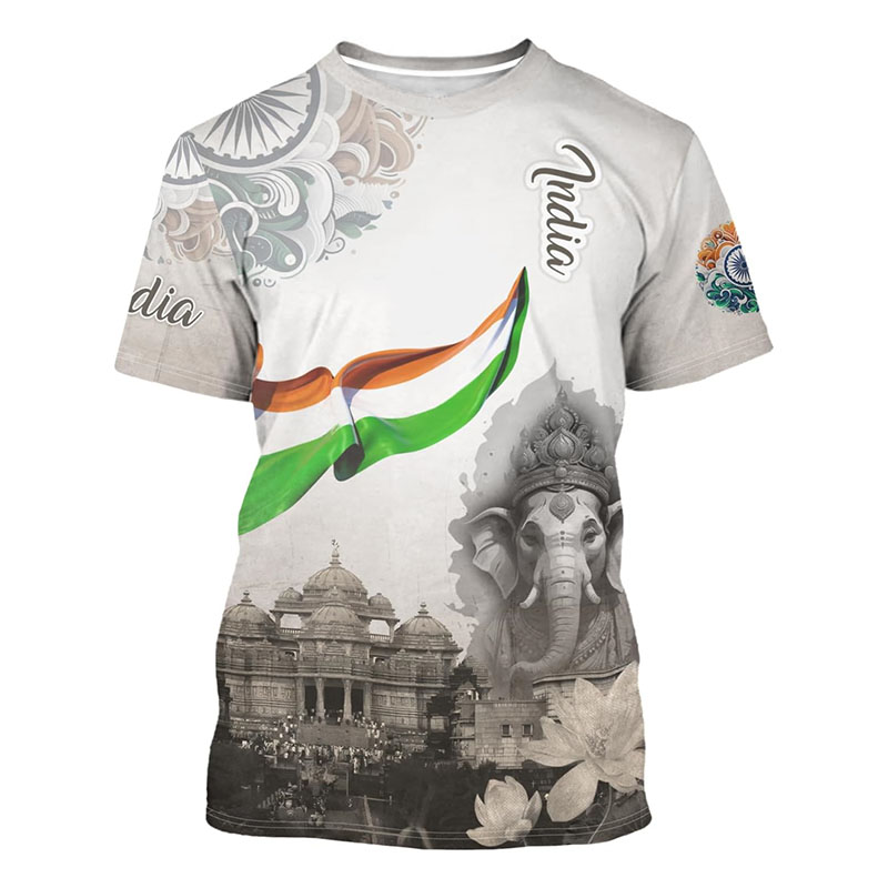 India Flag Print T-shirt Men's - Street Fashion India avaliação e preço