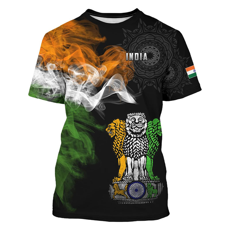 India Flag Print T-shirt Men's - Street Fashion India avaliação e preço