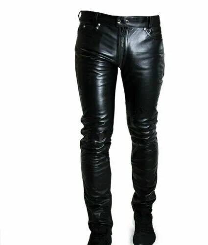 Calças de Couro Casuais Mascul - Queen Street Fashion avaliação e preço