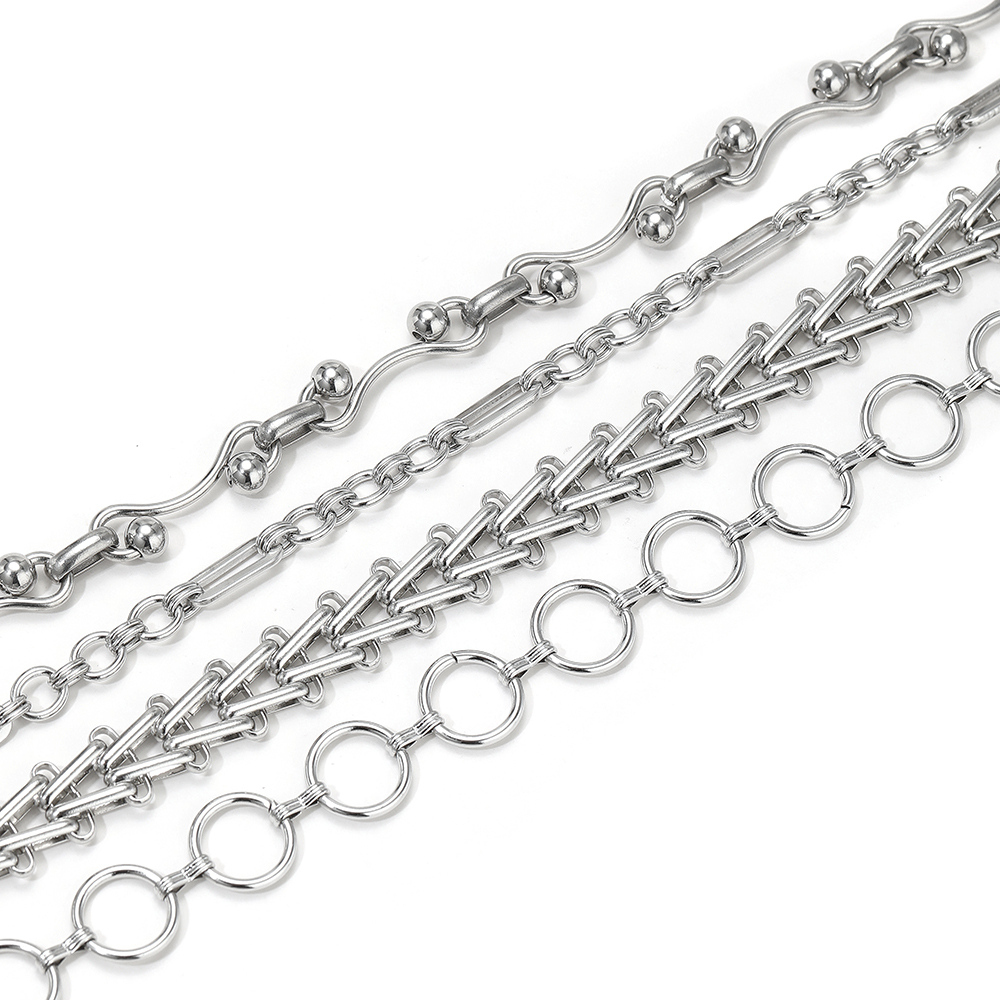 1 Metro de Correntes Combinada - Street Fashion Jewelry avaliação e preço