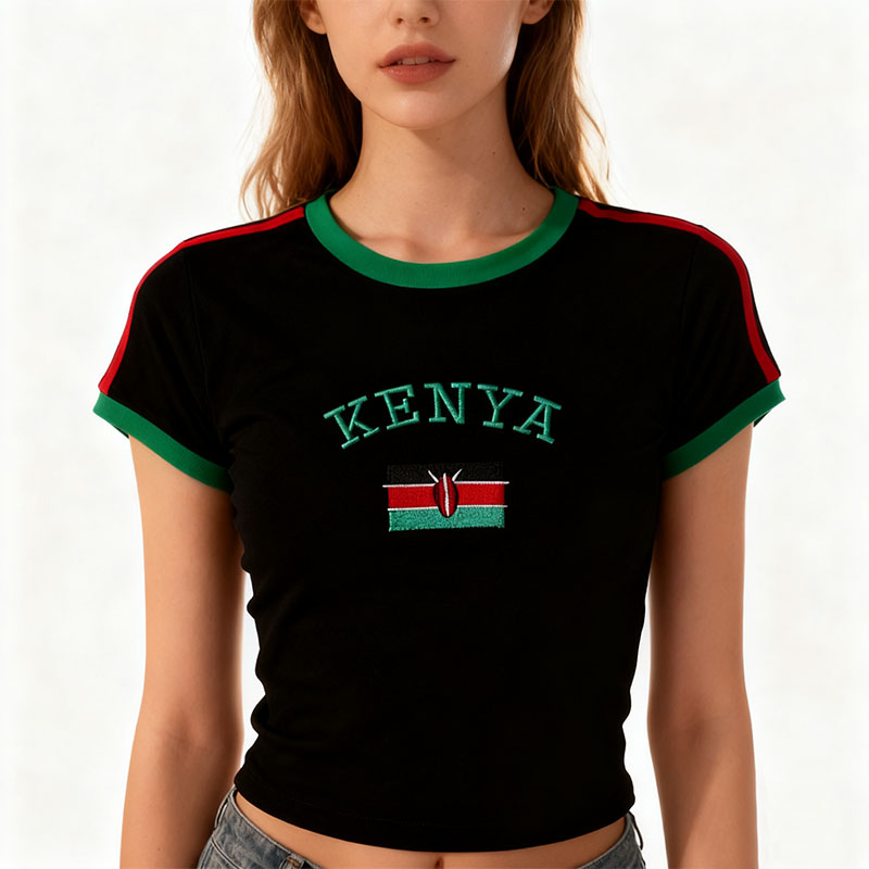 Quênia impresso colheita topo  - Street Fashion Kenya avaliação e preço