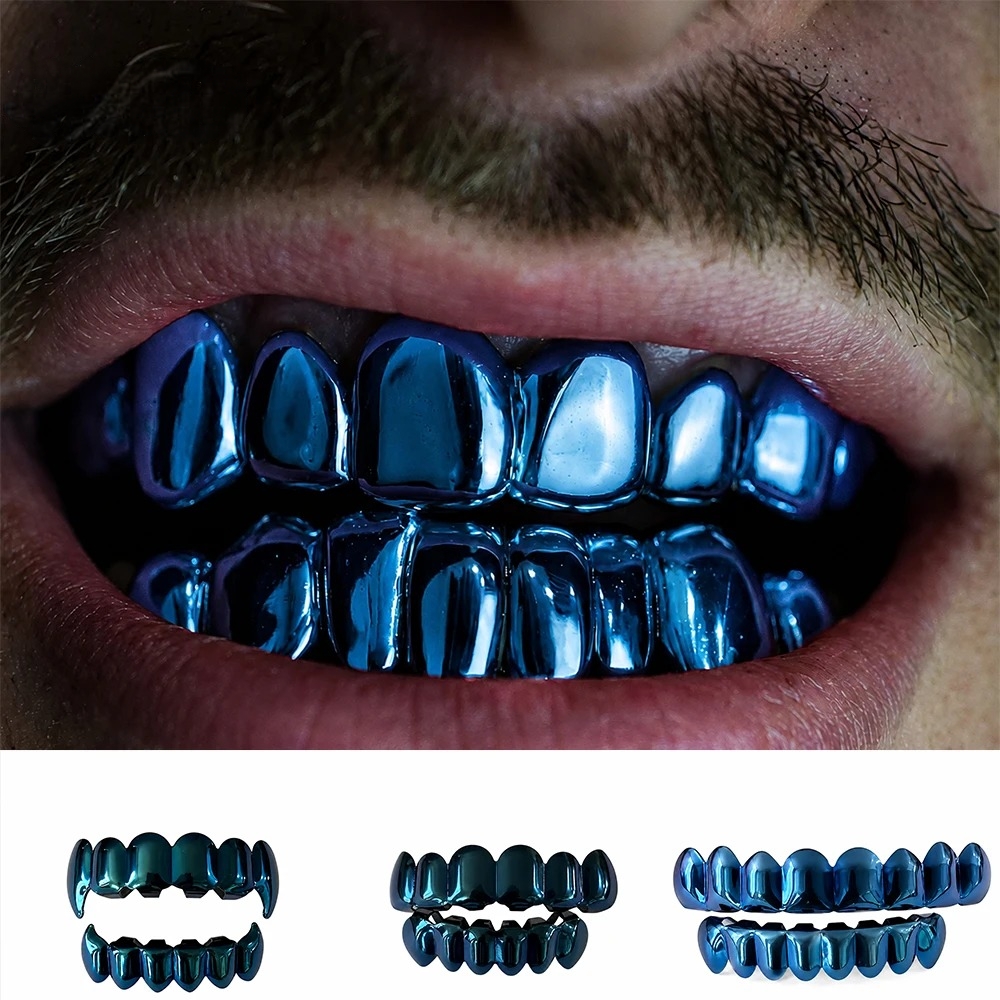 Conjunto de Grillz Hip Hop Azu - Street Fashion Jewelry avaliação e preço