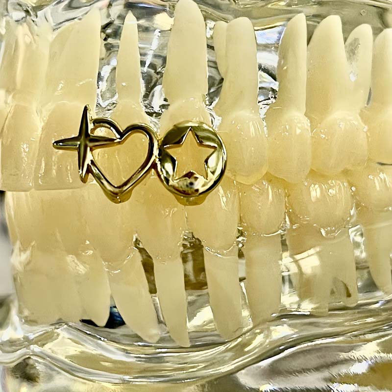 Punk hip hop oco coração dente - Street Fashion Jewelry avaliação e preço