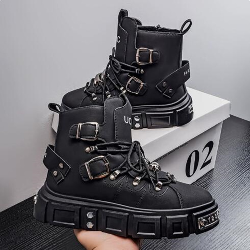 Tênis de cano alto preto com r - Street Fashion Designers avaliação e preço